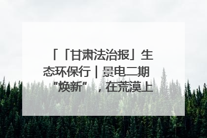 「甘肃法治报」生态环保行｜景电二期“焕新”，在荒漠上筑起一道绿色长城