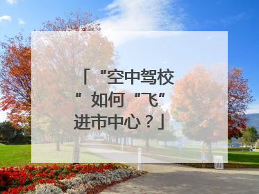 “空中驾校”如何“飞”进市中心？