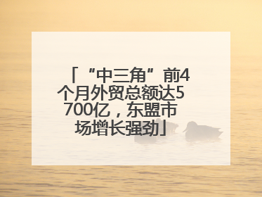 “中三角”前4个月外贸总额达5700亿，东盟市场增长强劲
