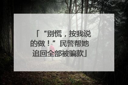 “别慌，按我说的做！”民警帮她追回全部被骗款