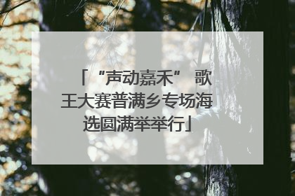 “声动嘉禾” 歌王大赛普满乡专场海选圆满举举行