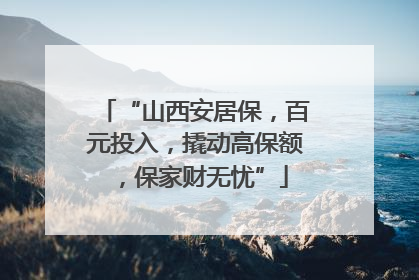 “山西安居保，百元投入，撬动高保额，保家财无忧”