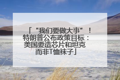 “我们要做大事”！特朗普公布政策目标：美国要造芯片和坦克 而非T恤袜子