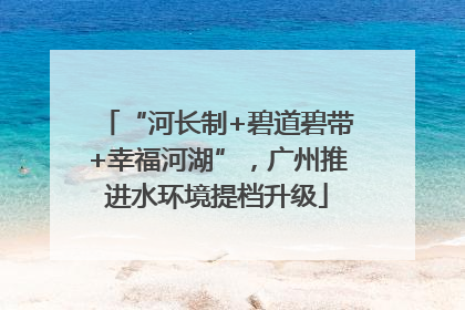 “河长制+碧道碧带+幸福河湖”，广州推进水环境提档升级