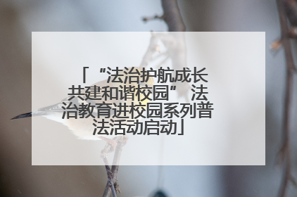 “法治护航成长 共建和谐校园” 法治教育进校园系列普法活动启动