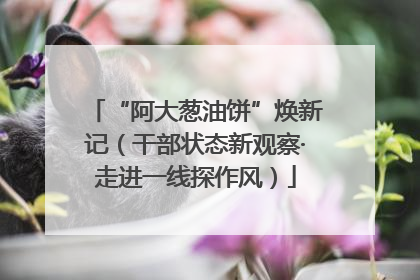 “阿大葱油饼”焕新记（干部状态新观察·走进一线探作风）