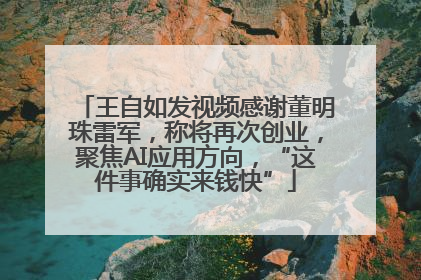 王自如发视频感谢董明珠雷军，称将再次创业，聚焦AI应用方向，“这件事确实来钱快”