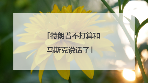 特朗普不打算和马斯克说话了