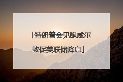 特朗普会见鲍威尔 敦促美联储降息