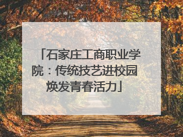 石家庄工商职业学院：传统技艺进校园焕发青春活力