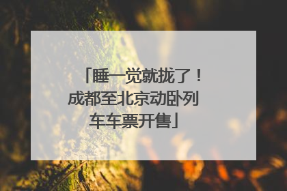 睡一觉就拢了！成都至北京动卧列车车票开售