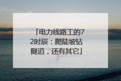 电力线路工的72时辰：爬陡坡钻隧道，还有其它