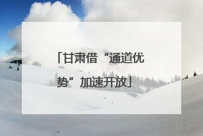 甘肃借“通道优势”加速开放