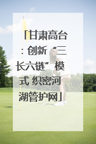 甘肃高台：创新“三长六链”模式 织密河湖管护网