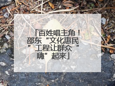百姓唱主角！邵东“文化惠民”工程让群众“嗨”起来