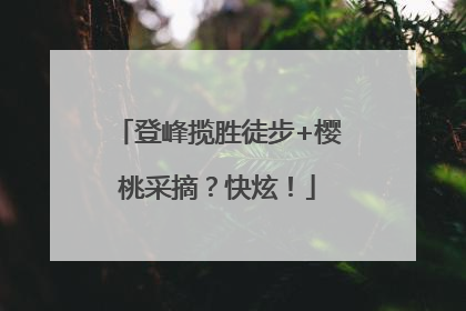 登峰揽胜徒步+樱桃采摘？快炫！