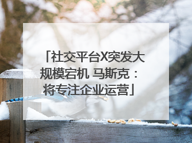 社交平台X突发大规模宕机 马斯克：将专注企业运营