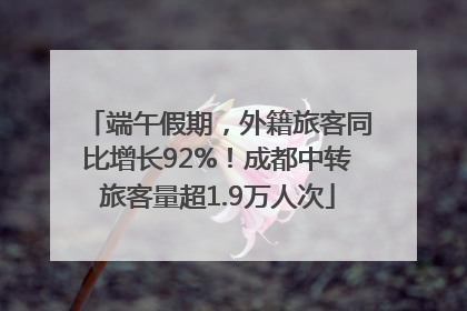 端午假期，外籍旅客同比增长92%！成都中转旅客量超1.9万人次