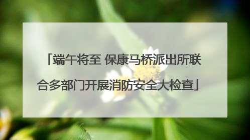 端午将至 保康马桥派出所联合多部门开展消防安全大检查