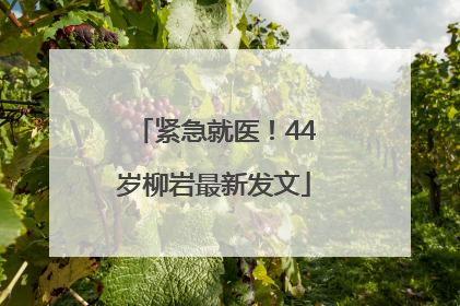 紧急就医！44岁柳岩最新发文