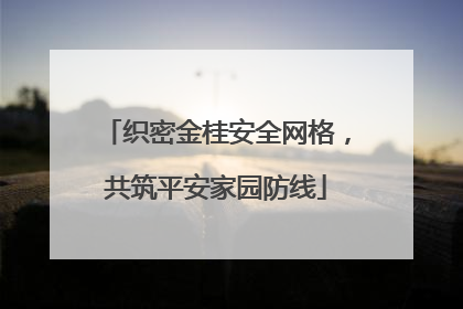 织密金桂安全网格，共筑平安家园防线
