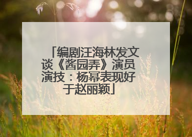 编剧汪海林发文谈《酱园弄》演员演技：杨幂表现好于赵丽颖
