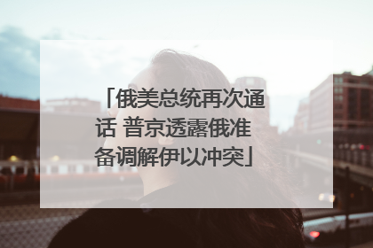 俄美总统再次通话 普京透露俄准备调解伊以冲突