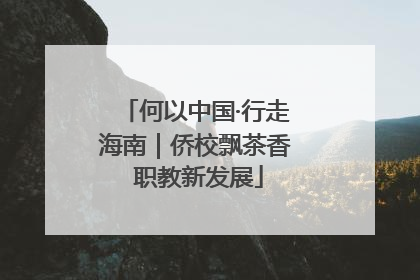何以中国·行走海南｜侨校飘茶香 职教新发展