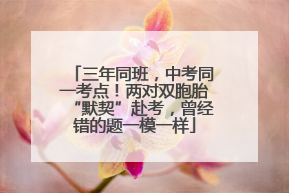 三年同班，中考同一考点！两对双胞胎“默契”赴考，曾经错的题一模一样