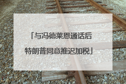 与冯德莱恩通话后 特朗普同意推迟加税