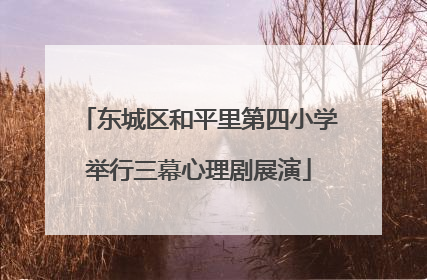 东城区和平里第四小学举行三幕心理剧展演