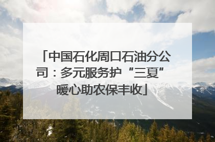 中国石化周口石油分公司：多元服务护“三夏” 暖心助农保丰收
