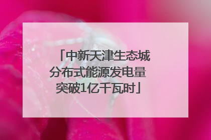 中新天津生态城分布式能源发电量突破1亿千瓦时