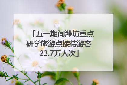 五一期间潍坊重点研学旅游点接待游客23.7万人次