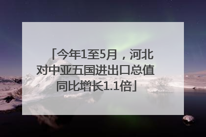 今年1至5月，河北对中亚五国进出口总值同比增长1.1倍