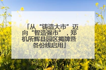 从“铸造大市”迈向“智造强市”，郑机所辉县园区揭牌暨备份线启用