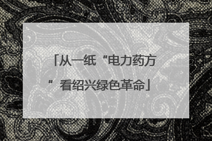 从一纸“电力药方”看绍兴绿色革命