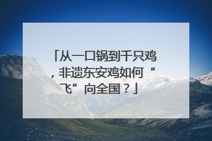 从一口锅到千只鸡，非遗东安鸡如何“飞”向全国？