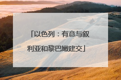 以色列：有意与叙利亚和黎巴嫩建交