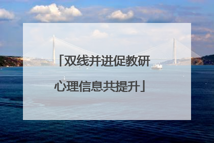 双线并进促教研 心理信息共提升