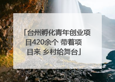 台州孵化青年创业项目420余个 带着项目来 乡村给舞台
