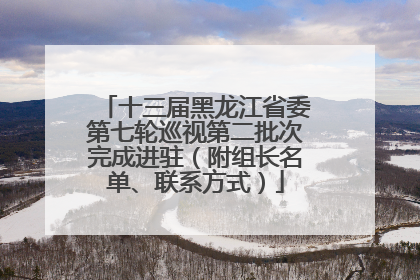 十三届黑龙江省委第七轮巡视第二批次完成进驻（附组长名单、联系方式）
