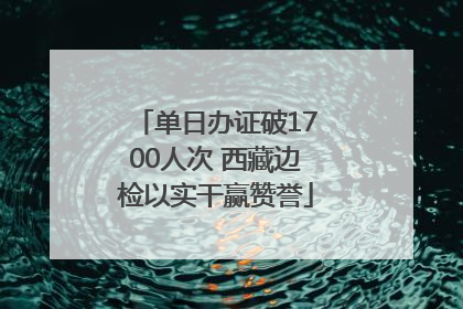 单日办证破1700人次 西藏边检以实干赢赞誉