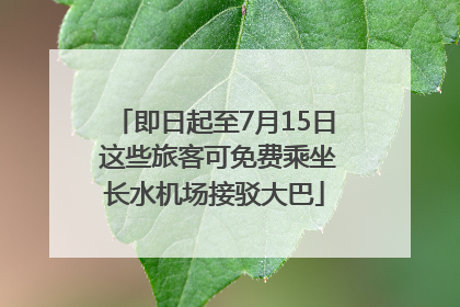 即日起至7月15日 这些旅客可免费乘坐长水机场接驳大巴
