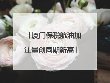 厦门保税航油加注量创同期新高