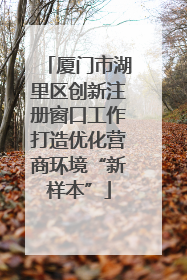 厦门市湖里区创新注册窗口工作打造优化营商环境“新样本”