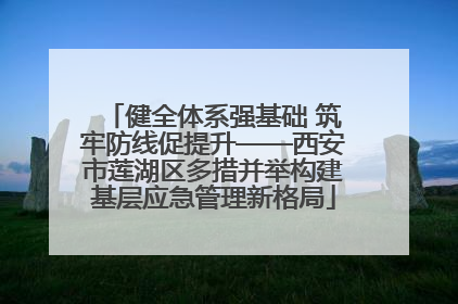 健全体系强基础 筑牢防线促提升——西安市莲湖区多措并举构建基层应急管理新格局