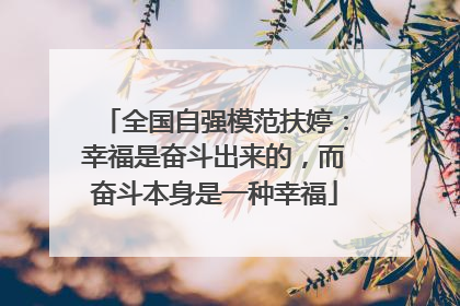 全国自强模范扶婷：幸福是奋斗出来的，而奋斗本身是一种幸福
