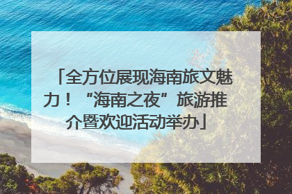 全方位展现海南旅文魅力！“海南之夜”旅游推介暨欢迎活动举办