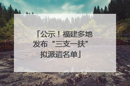 公示！福建多地发布“三支一扶”拟派遣名单